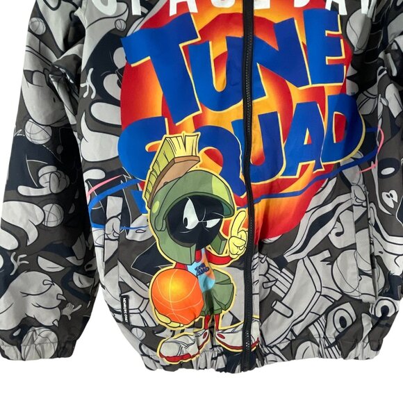 Looney Tunes Space Jam New Legacy Graphic Hooded Jacket M Full Zip Sporty Casual - Picture 4 of 10